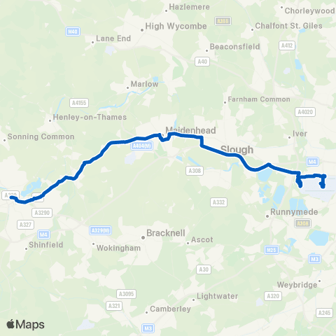 Reading RailAir Heathrow Terminal 3 - Reading Railair map