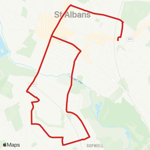Redline St Albans City Railway Sta - St Peter's St map