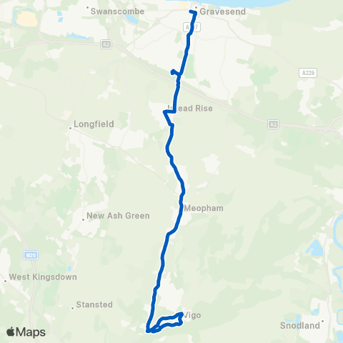 Redroute Buses Barrack Row - Fern Down map