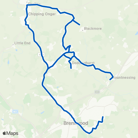 NIBSbuses George and Dragon - St Martins School map