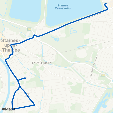 Reptons Coaches Ashford Hosp Entrance - Penton Hook Rd map