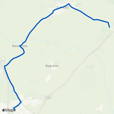 Richmonds Coaches Ashwell / Morden Railway Sta - Knights Templar Sch map
