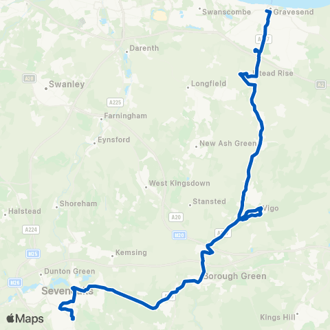 Redroute Buses Barrack Row - Fern Down map