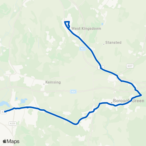 Redroute Buses Hever Road Shops - Knole Academy map