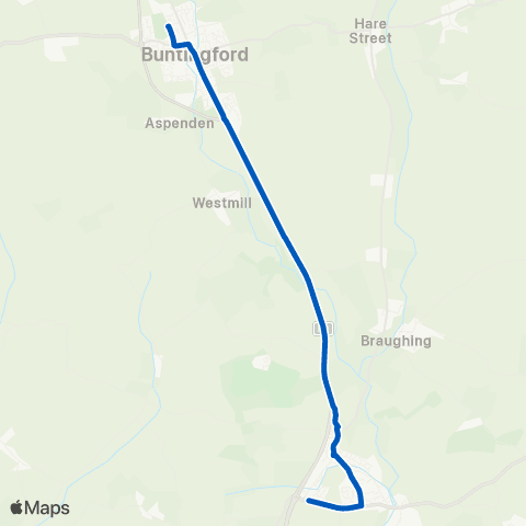 Richmonds Coaches Edwinstree C of E MS - Cambridge Rd map