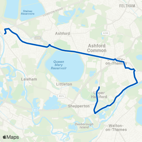 Reptons Coaches Halliford Close - Elmsleigh Bus Station map