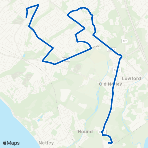 Xelabus Hamble Schools - Heath Road map