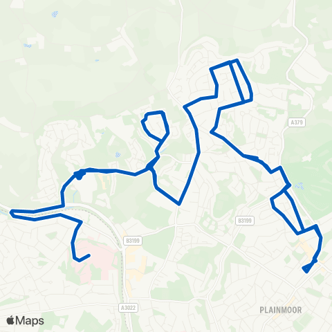 Torbay Buses Marks / Spencer - Torbay Hosp Main Entrance map