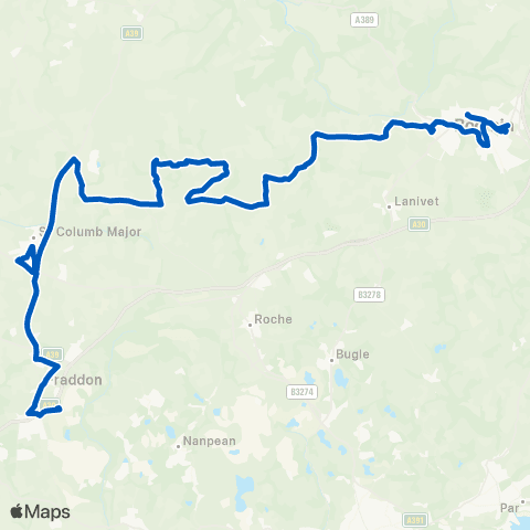 Travel Cornwall Pedna Carne - Sainsburys map
