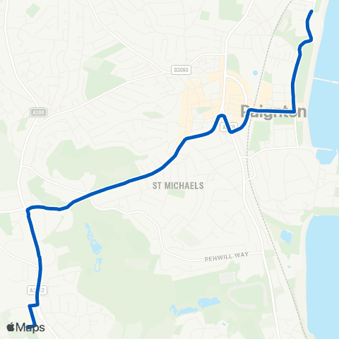 Torbay Buses Brixham Road Sainsburys - Tembani Court map