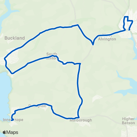 Tally Ho! Loddiswell Inn - Bus Station map