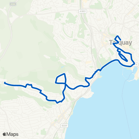 Torbay Buses Occombe Farm - Library map