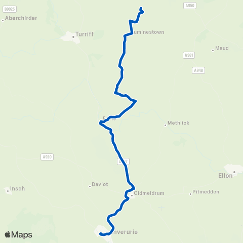 Watermill Coaches Morrison's - Banff Road map