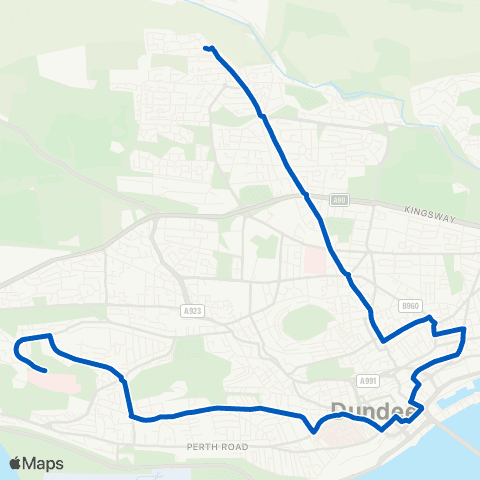 Xplore Dundee Ninewells Hospital - St Martins Avenue map