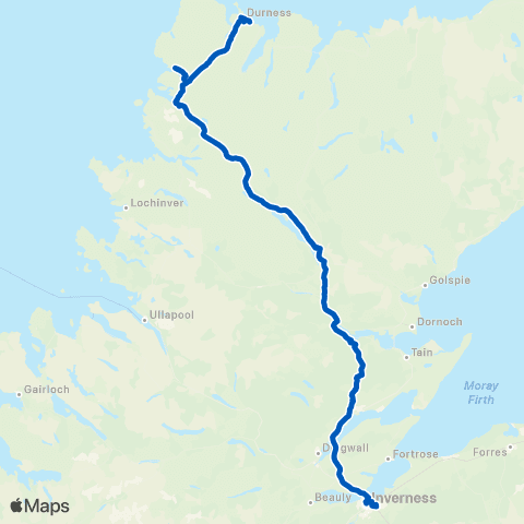 The Durness Bus UHI Main Campus - Road End map
