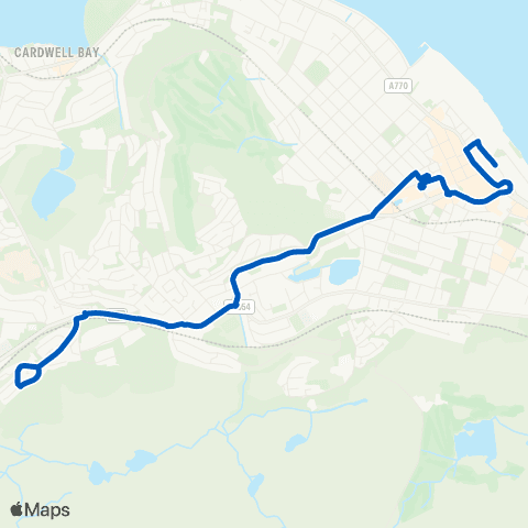 Wilsons Buses Tesco store - Rothesay Road map