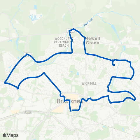 Thames Valley Buses Bracknell Bus Sta - Bracknell Bus Sta map
