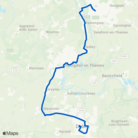 Thames Travel St Birinus School - Swinburne Road map