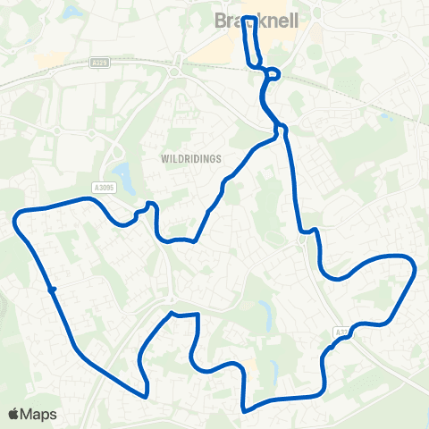 Thames Valley Buses Bracknell Bus Sta - Bracknell Bus Sta map
