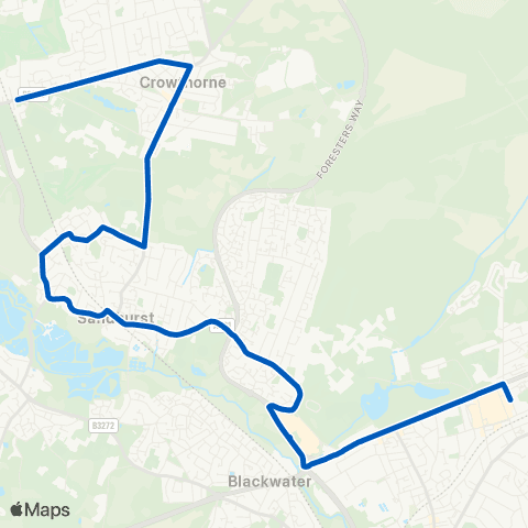 Thames Valley Buses Crowthorne Station - Knoll Road map