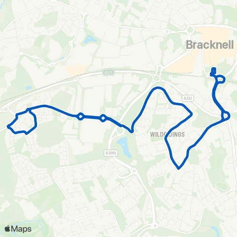Thames Valley Buses Bracknell Bus Sta - Bracknell Bus Sta map