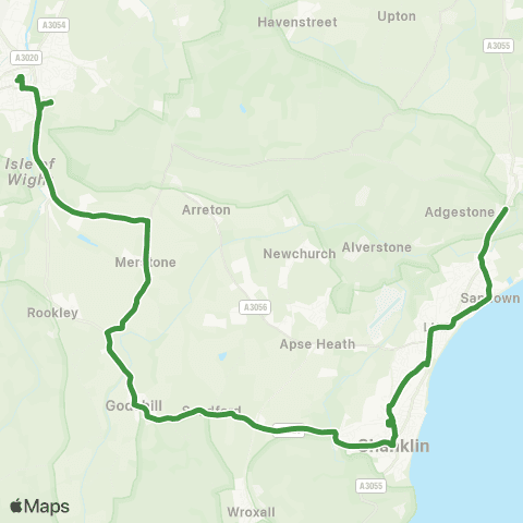 Southern Vectis Yarbridge Cross - Bus Station map