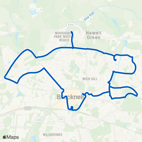 Thames Valley Buses Bracknell Bus Sta - Bracknell Bus Sta map