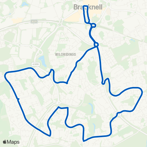 Thames Valley Buses Bracknell Bus Sta - Bracknell Bus Sta map