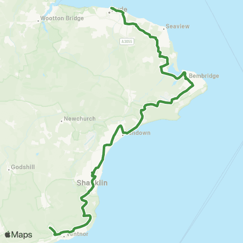 Southern Vectis Island Free Sch - Transport Interchange map