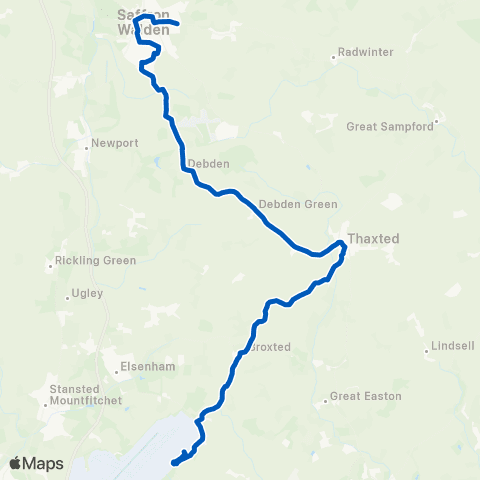 Stephensons of Essex Coach Station - Tesco map