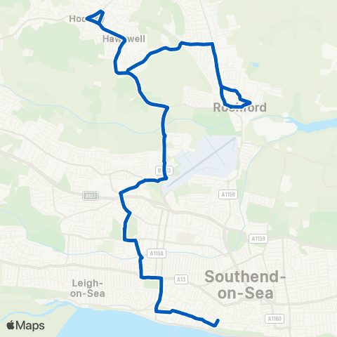 Stephensons of Essex Roche Avenue - St Bernards High School map