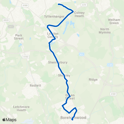 Sullivan Buses Tesco - Nicholas Breakspear Sch Grounds map