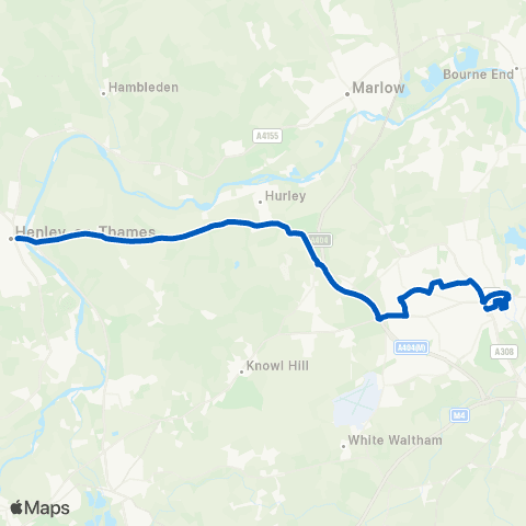 Thames Valley Buses Hart Street - Frascati Way map