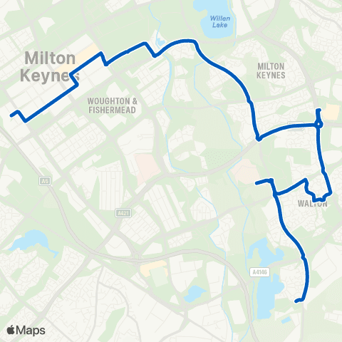 Vale Travel Caldecotte Lake Dr - Central Railway Sta map