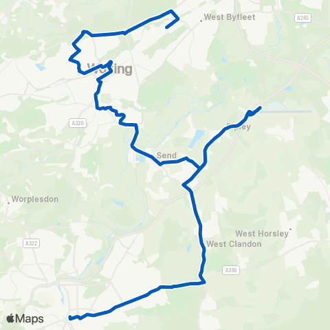 White Bus Services Woking Railway Sta - Friary Bus Sta map