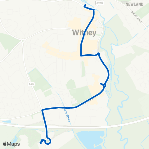 West Oxfordshire Community Transport Riverside Gardens - Lidl map