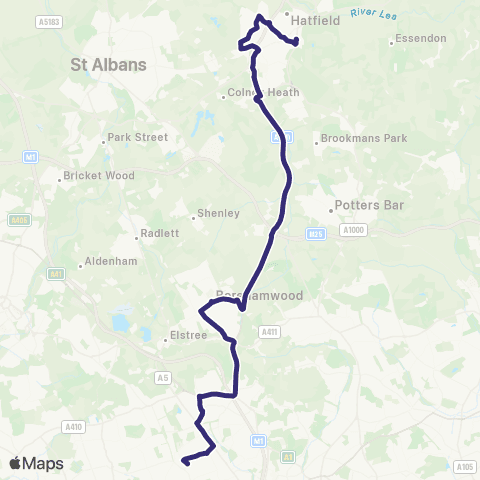 Uno Queensbury - Hatfield Railway Station map