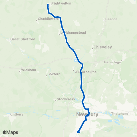 West Berkshire Council Transport Services Chieveley Services - Newbury Coll Campus map