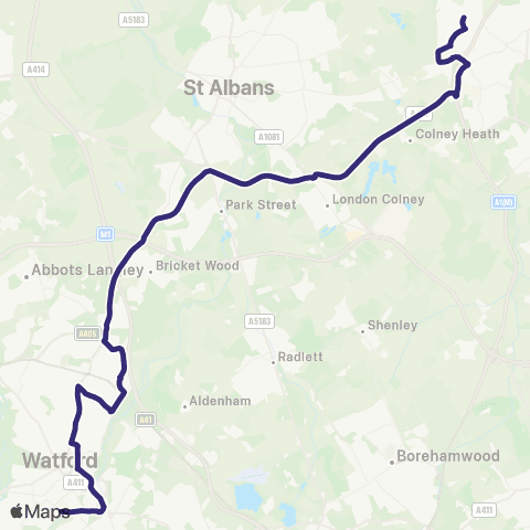 Uno Watford Hospital Car Park - Bus Garage map