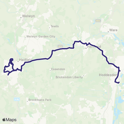 Uno The Common - Broxbourne Railway Station map