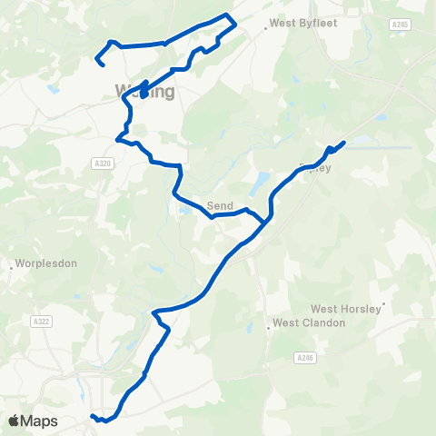 White Bus Services Woking Railway Sta - Friary Bus Sta map