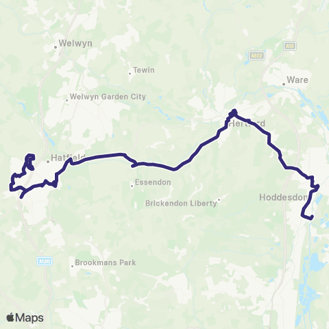 Uno The Common - Broxbourne Railway Station map