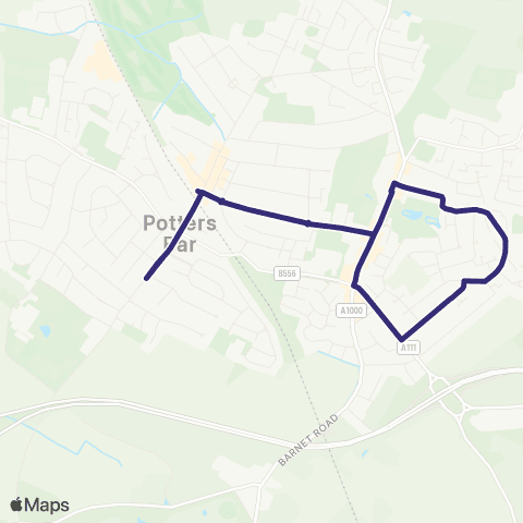 Uno Potters Bar Railway Sta - Potters Bar Railway Sta map