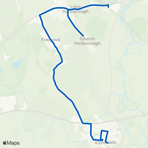 West Oxfordshire Community Transport Eynsham Church - Station Forecourt map