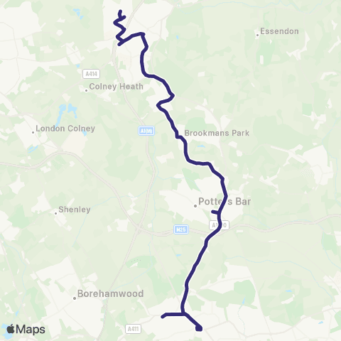 Uno Barnet Hospital - Bus Garage map
