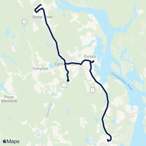 River Valley Transit Old Saybrook - Chester map