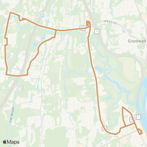 River Valley Transit Newfield / Westlake map