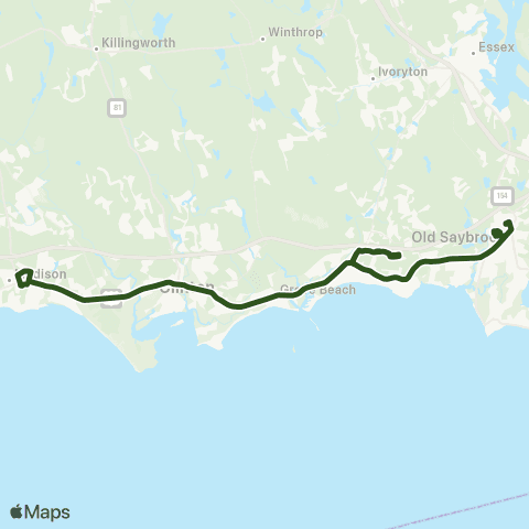River Valley Transit Old Saybrook - Madison map