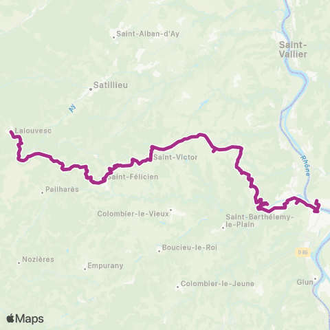 Arche Agglo le Bus St Félicien - Tournon s/ Rhône - Tain l'Hermitage map