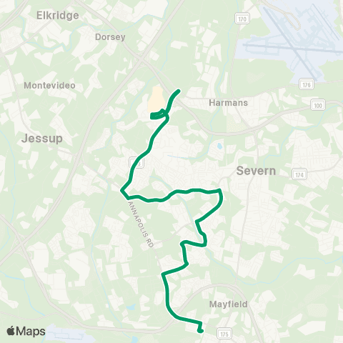 Anne Arundel County Transportation Arundel Mills - Odenton map